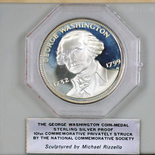 National Comm. Society - George Washington Coin-Medal Sterling Silver Proof