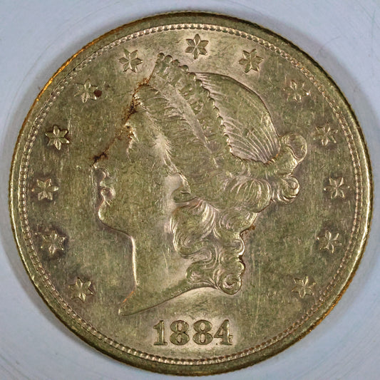 1884 S $20 Gold Liberty Head Double Eagle - San Francisco