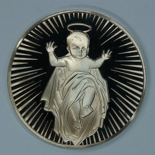 1975 Franklin Mint Holiday Medal - The Christ Child - Proof Sterling Silver Medal - Coin Only