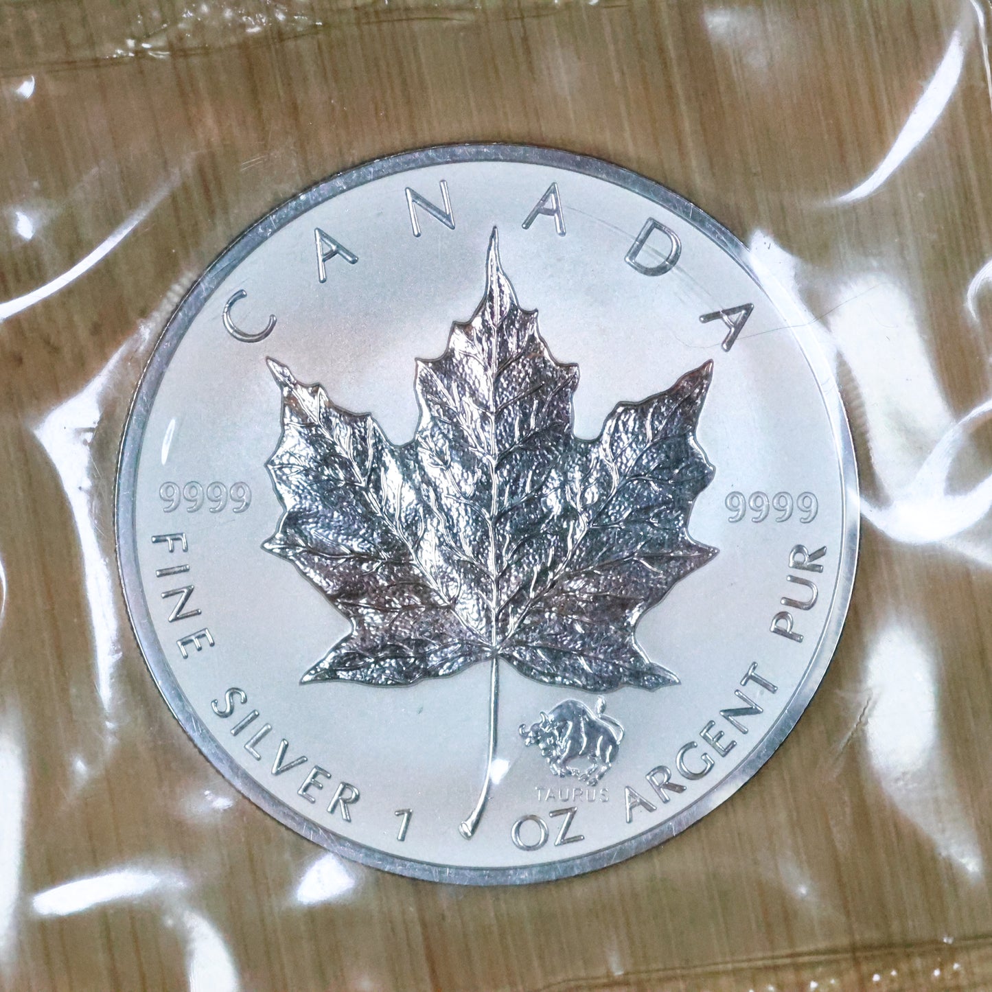 2004 1 oz Silver Canada $5 Maple Leaf Zodiac - Sealed - Taurus Privy