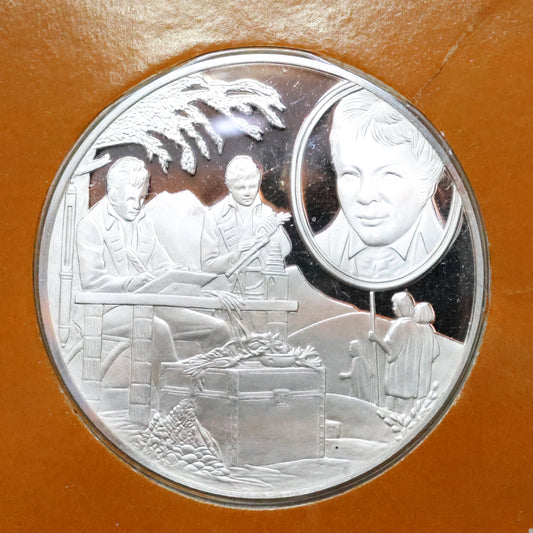 Franklin Mint The Great Explorers STERLING SILVER Art Round - Alexander Von Humboldt