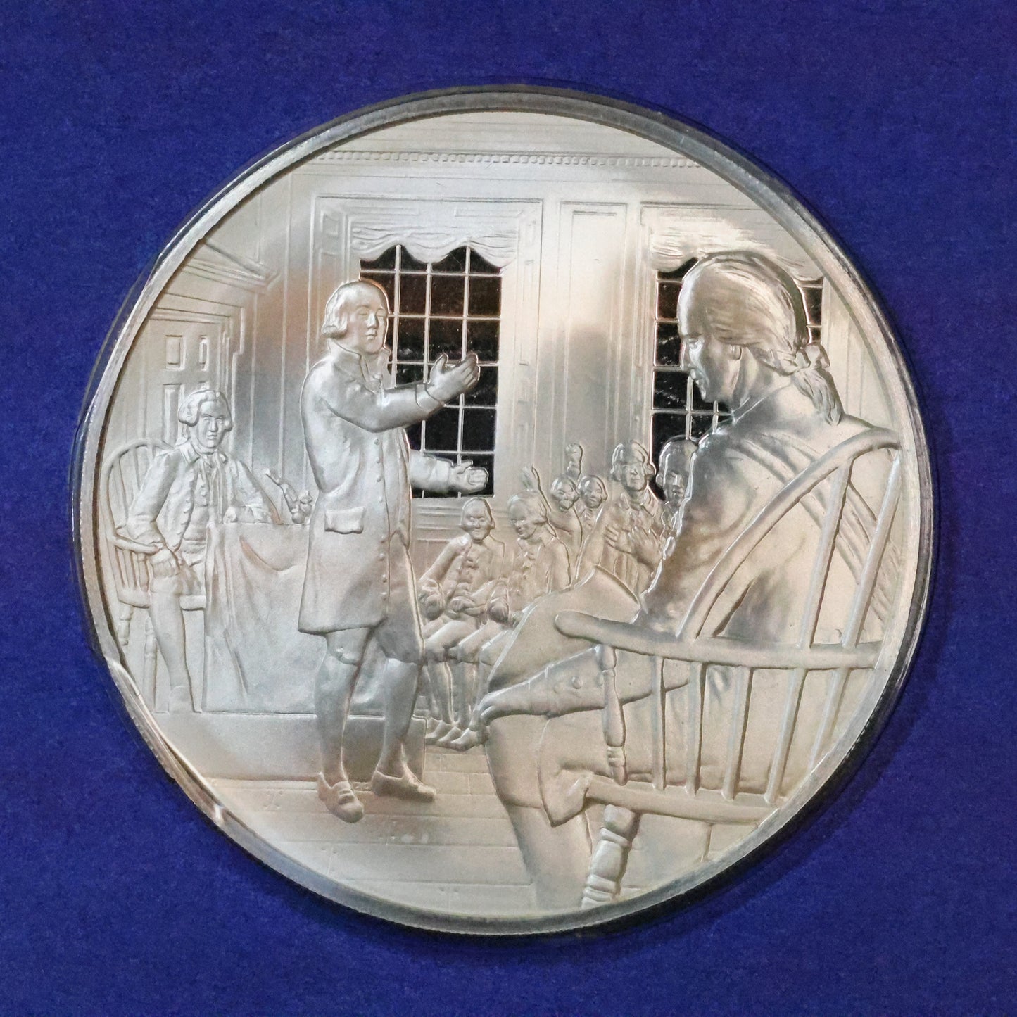 1974 Postmasters of America STERLING SILVER Art Round - No. 13 First Continental Congress