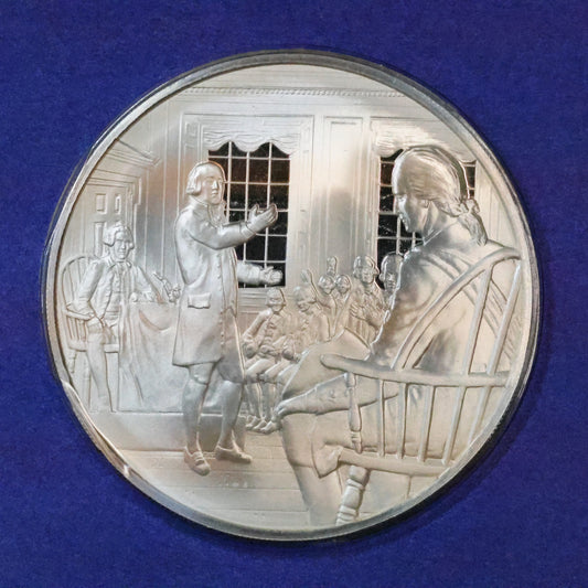 1974 Postmasters of America STERLING SILVER Art Round - No. 13 First Continental Congress
