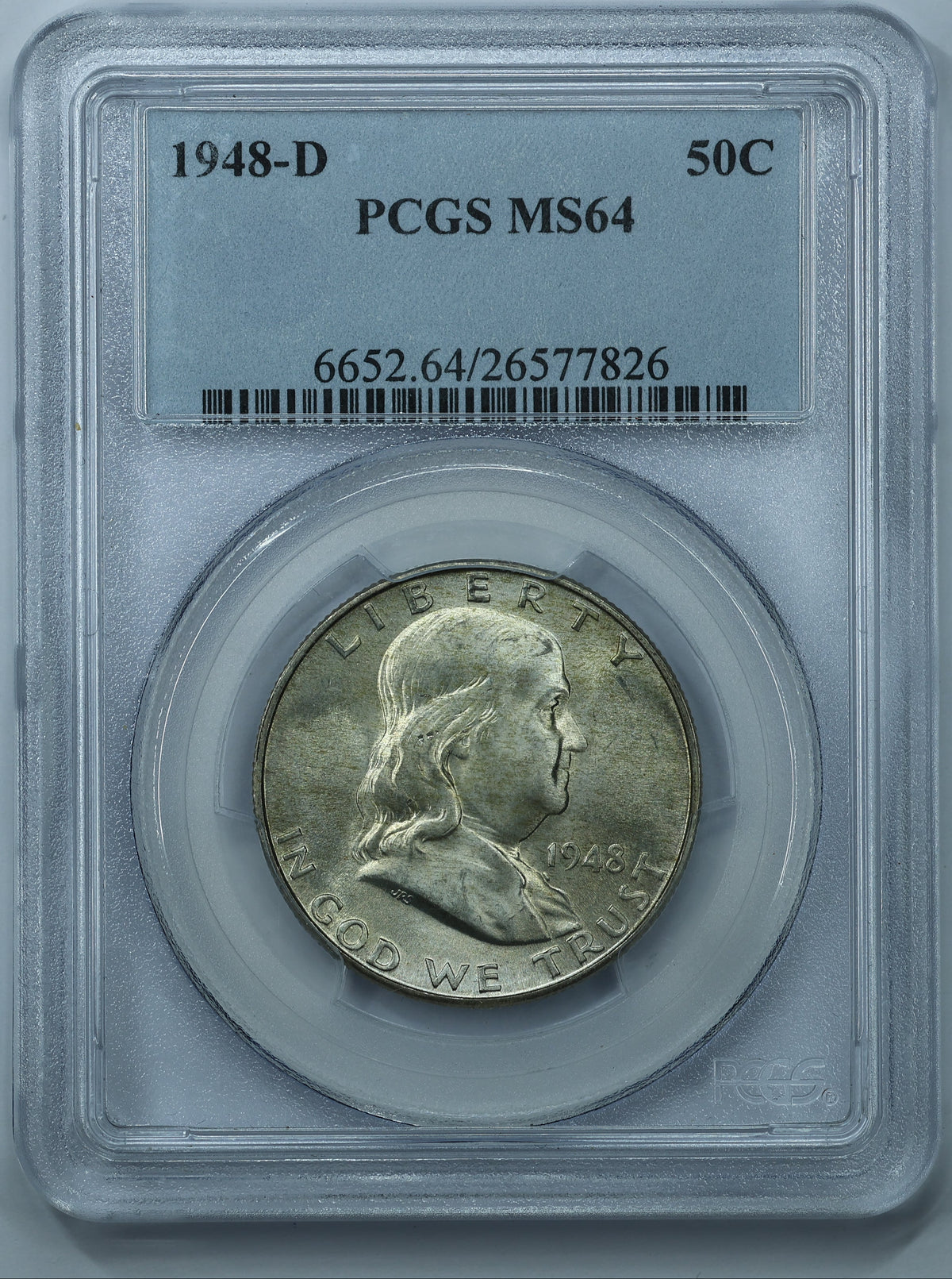 1948 D (Denver) Franklin Half Dollar 50c - PCGS MS64