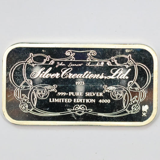 1973 Silver Creations Ltd - The Yalta Conference - 1 oz .999 Fine Silver Bar w/ Box