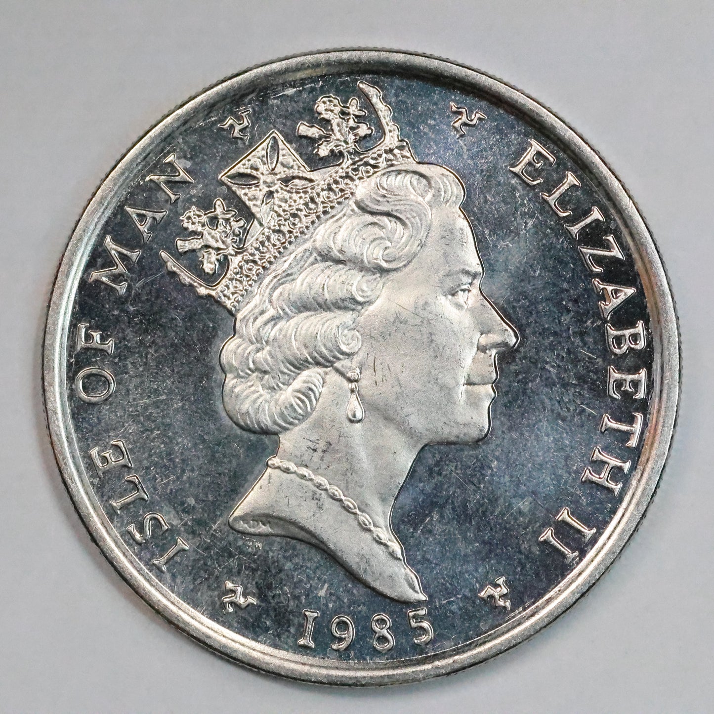 1985 Isle Of Man One Noble 1 Oz Platinum Coin Viking Longship Elizabeth II