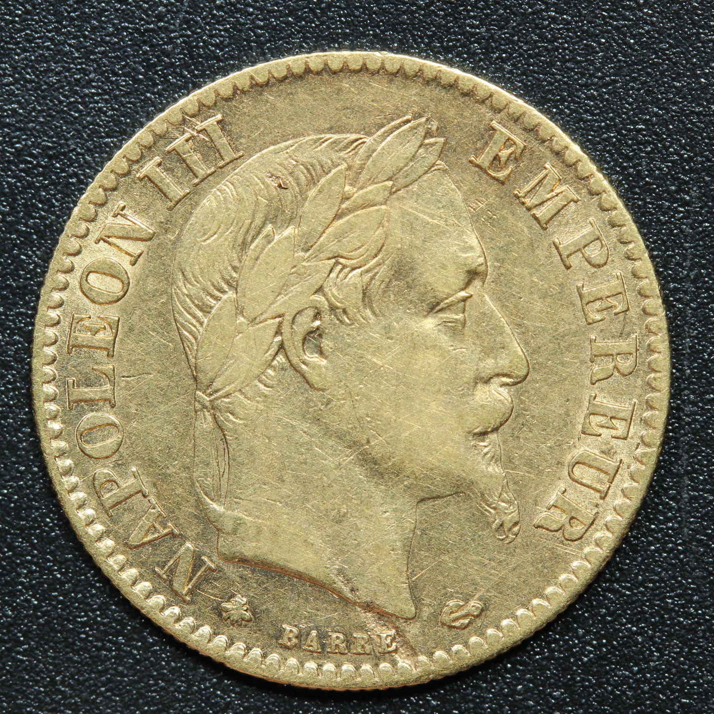 1864 A French Gold 10 Francs NAPOLEON III - KM#800.1