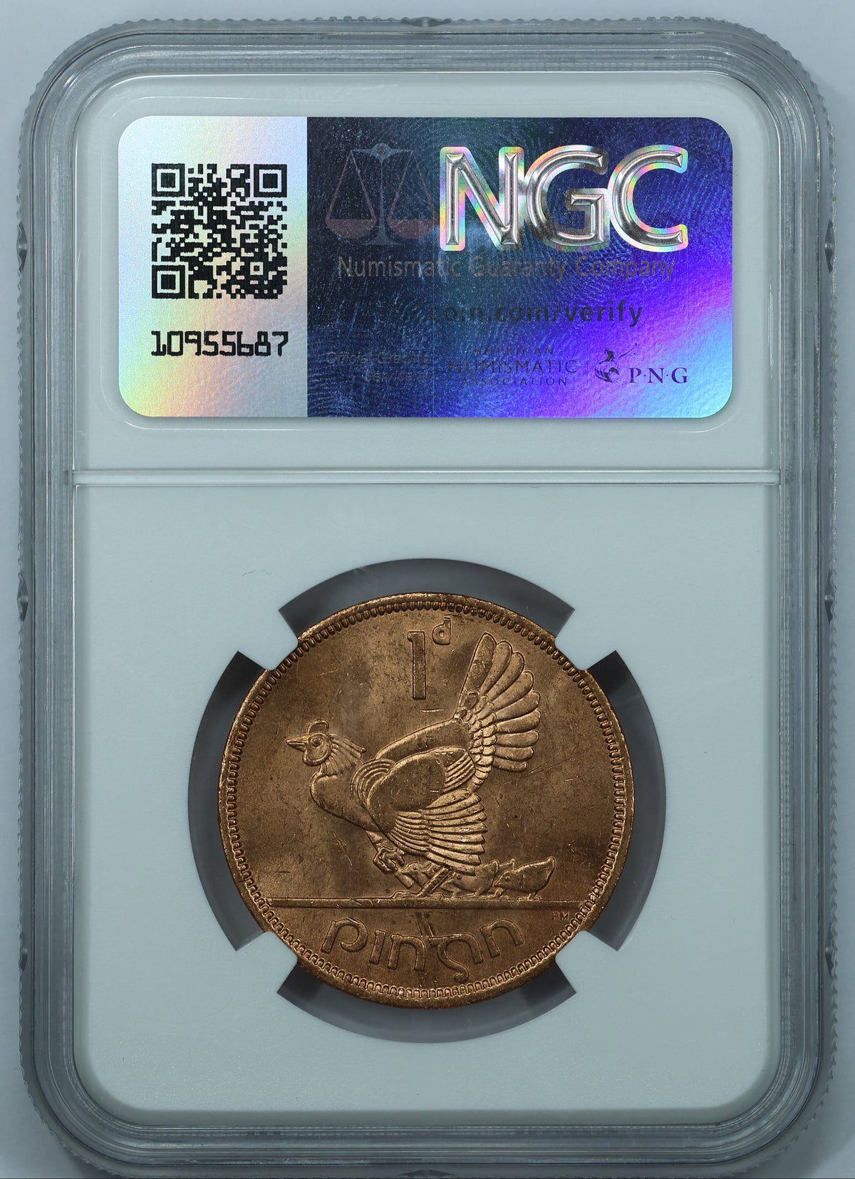 1966 Ireland 1 Penny "Lucky Irish Penny" Bronze - NGC Genuine