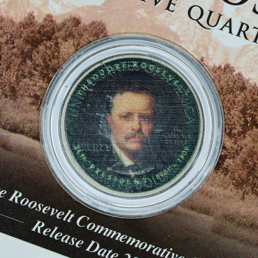 2010 Teddy Roosevelt Commemorative Quarter Dollar Colorized Yellowstone Park