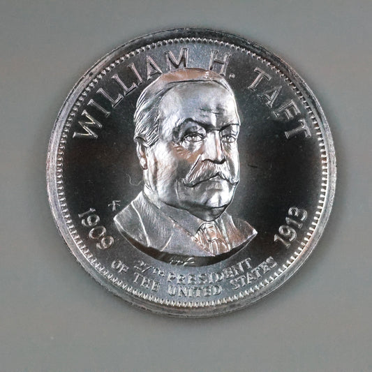 Franklin Mint Presidential Commemorative Sterling Silver Medal - William H. Taft