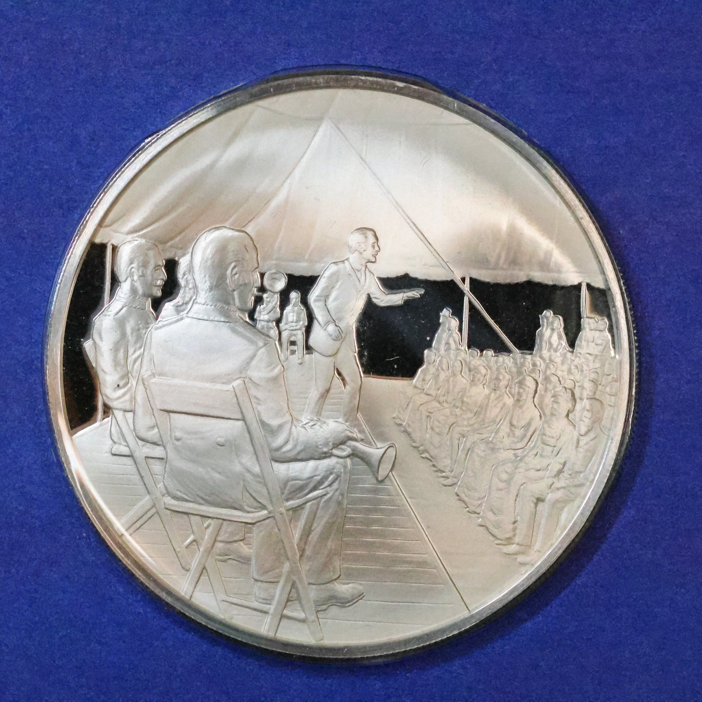 1974 Postmasters of America STERLING SILVER Art Round - No. 14 Rural America