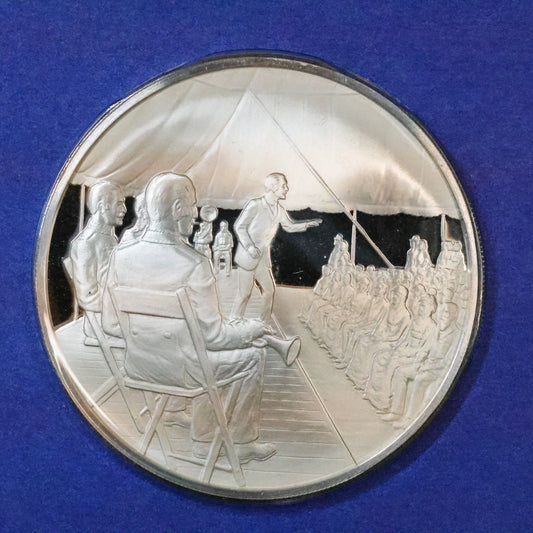1974 Postmasters of America STERLING SILVER Art Round - No. 14 Rural America