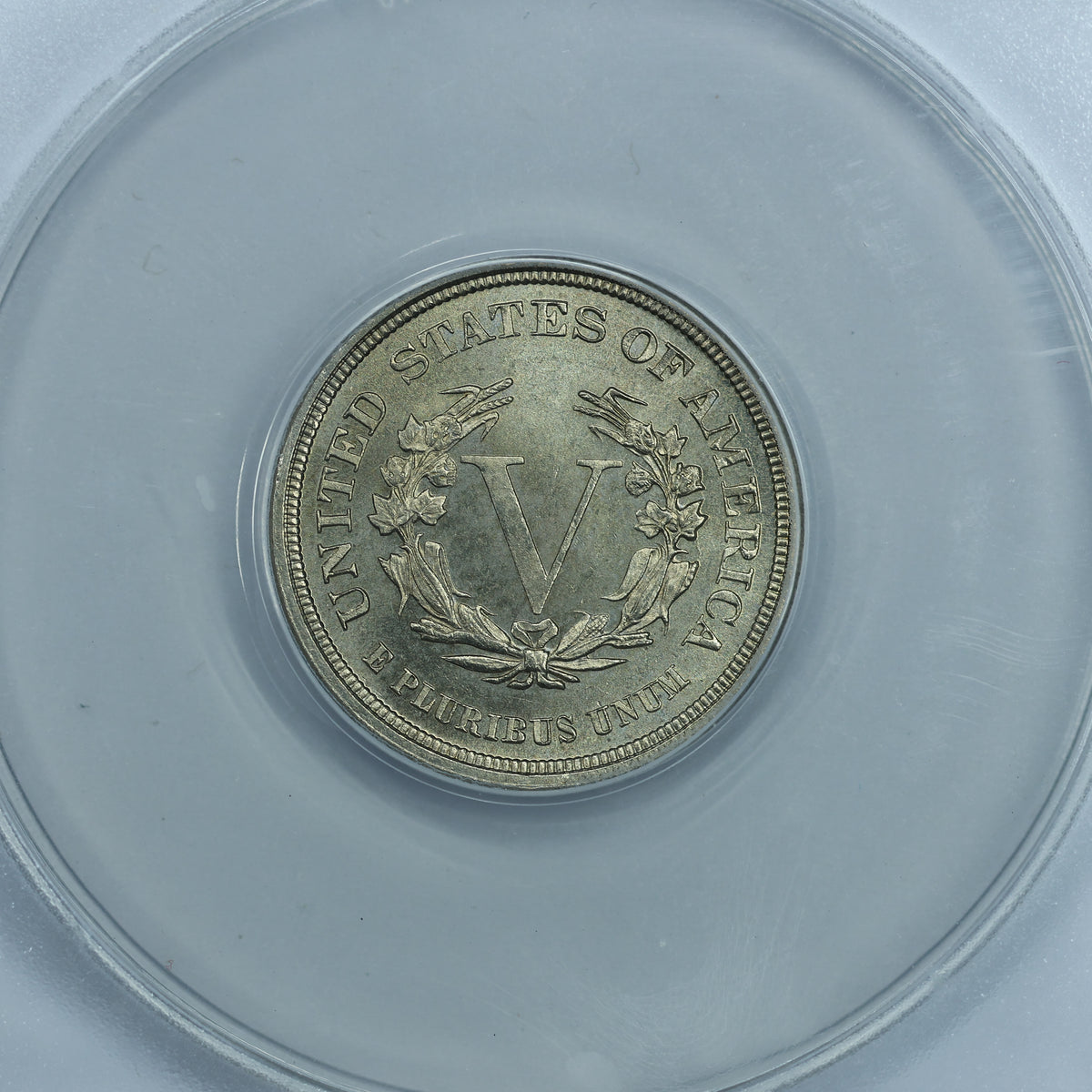1883 Liberty Head V Nickel 5c NO CENTS - ANACS MS64