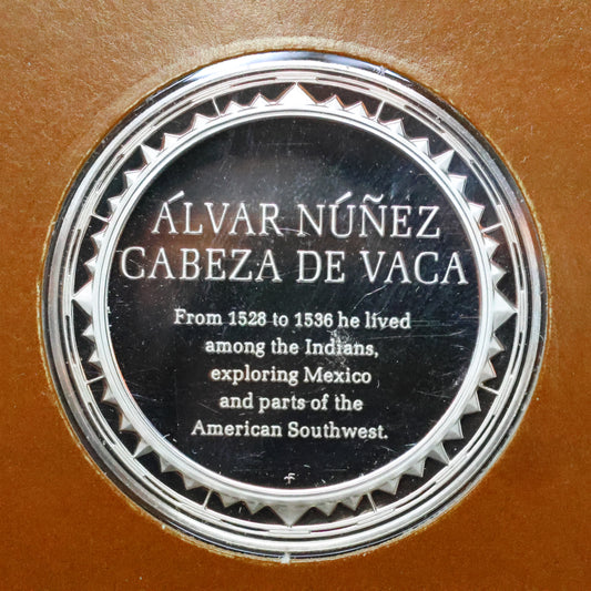 Franklin Mint The Great Explorers STERLING SILVER Art Round - Cabeza De Vaca