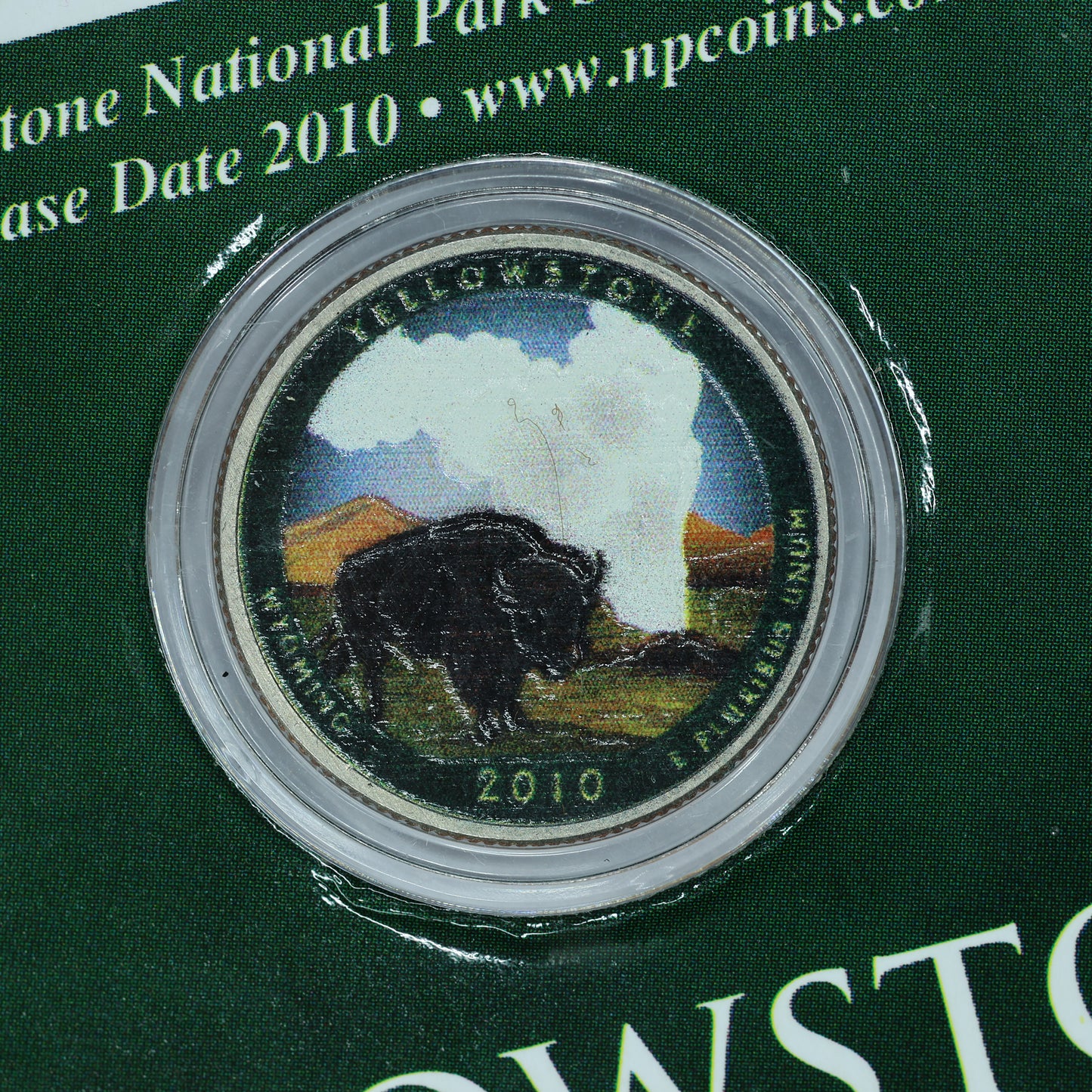 2010 Teddy Roosevelt Commemorative Quarter Dollar Colorized Yellowstone Park