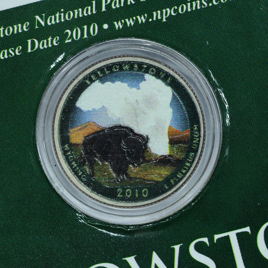 2010 Teddy Roosevelt Commemorative Quarter Dollar Colorized Yellowstone Park