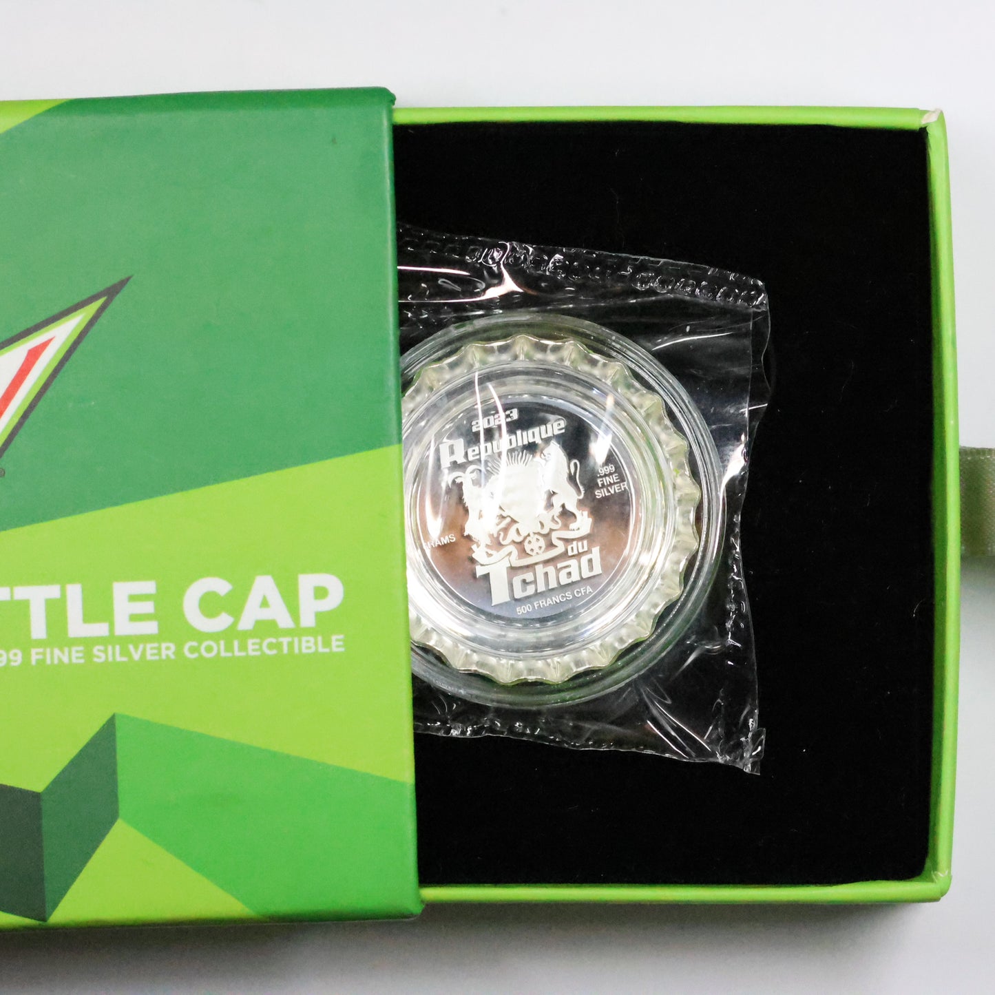 2023 Republique of Chad 6 gram Silver Mtn Mountain Dew Bottle Cap w/ OGP