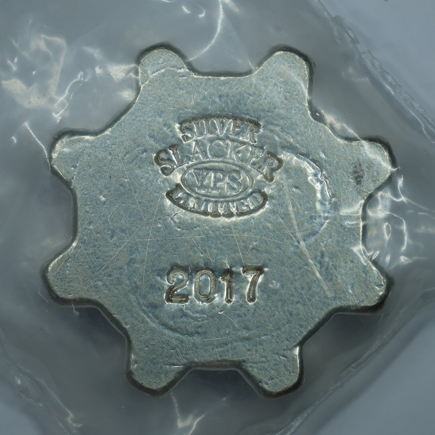 4  oz .999 Fine Silver Bullion Poured Gear by Yeager's Poured Silver YPS
