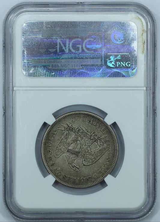 1857 Seated Liberty Silver Half Dollar 50c - NGC XF40
