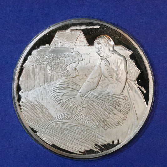 1974 Postmasters of America STERLING SILVER Art Round - No. 15 Rural America