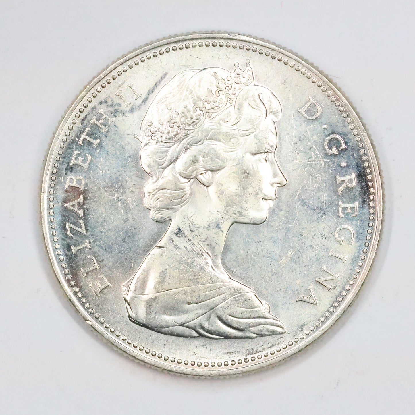 1966 Canada Silver Dollar Coin Canoe
