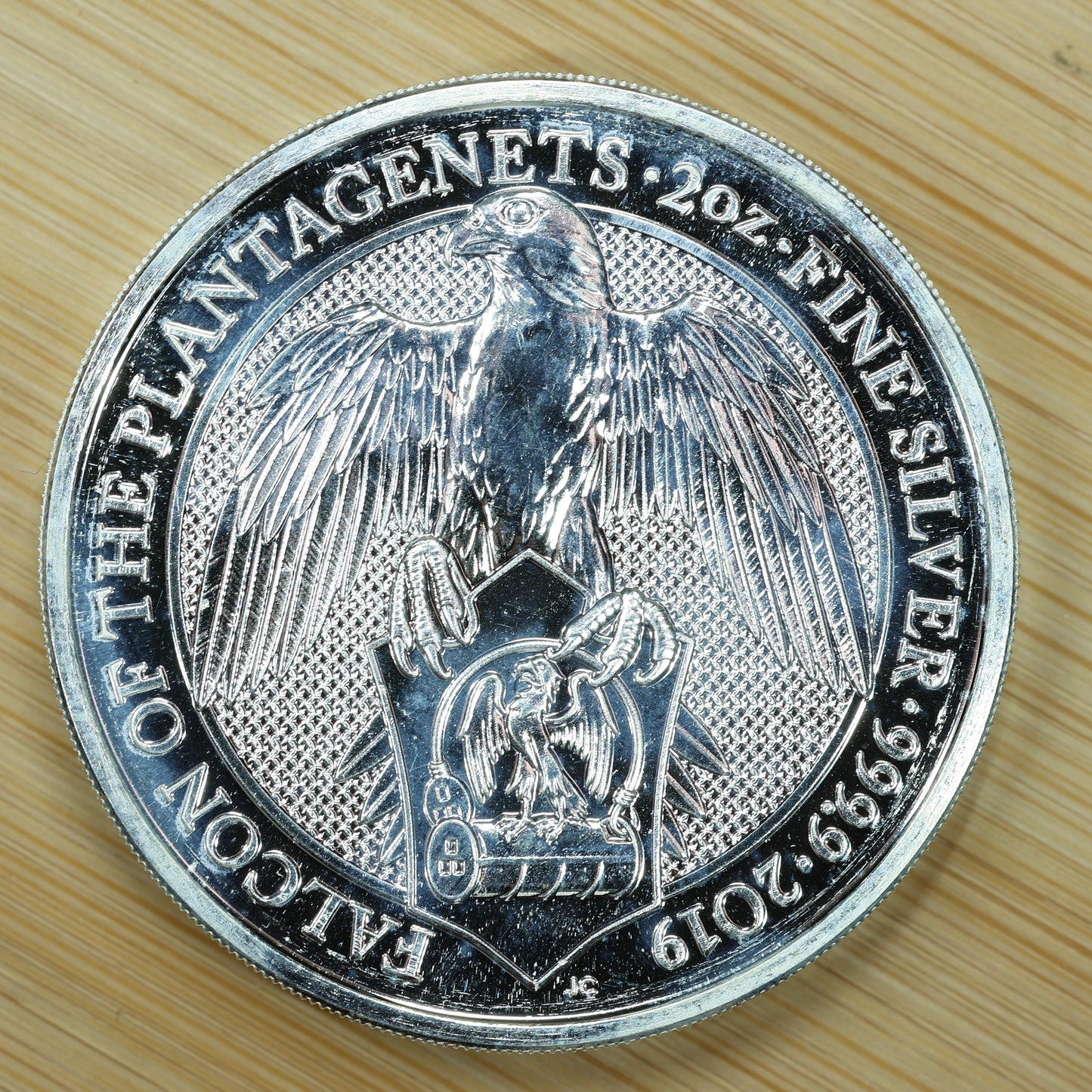 2019 GB 2 oz Silver Queens Beasts Falcon of the Plantagenets Exact Coin Pictured