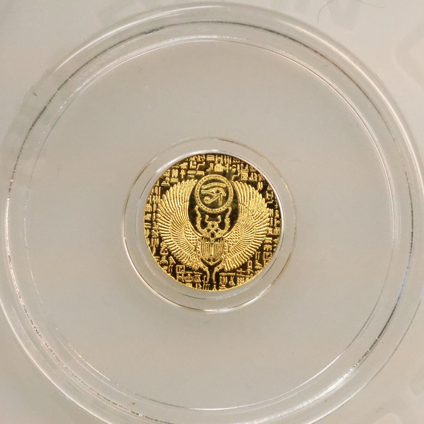 1/200th oz .9999 Fine Gold - Monarch Precious Metals - Egyptian Scarab Anhk w/ Capsule