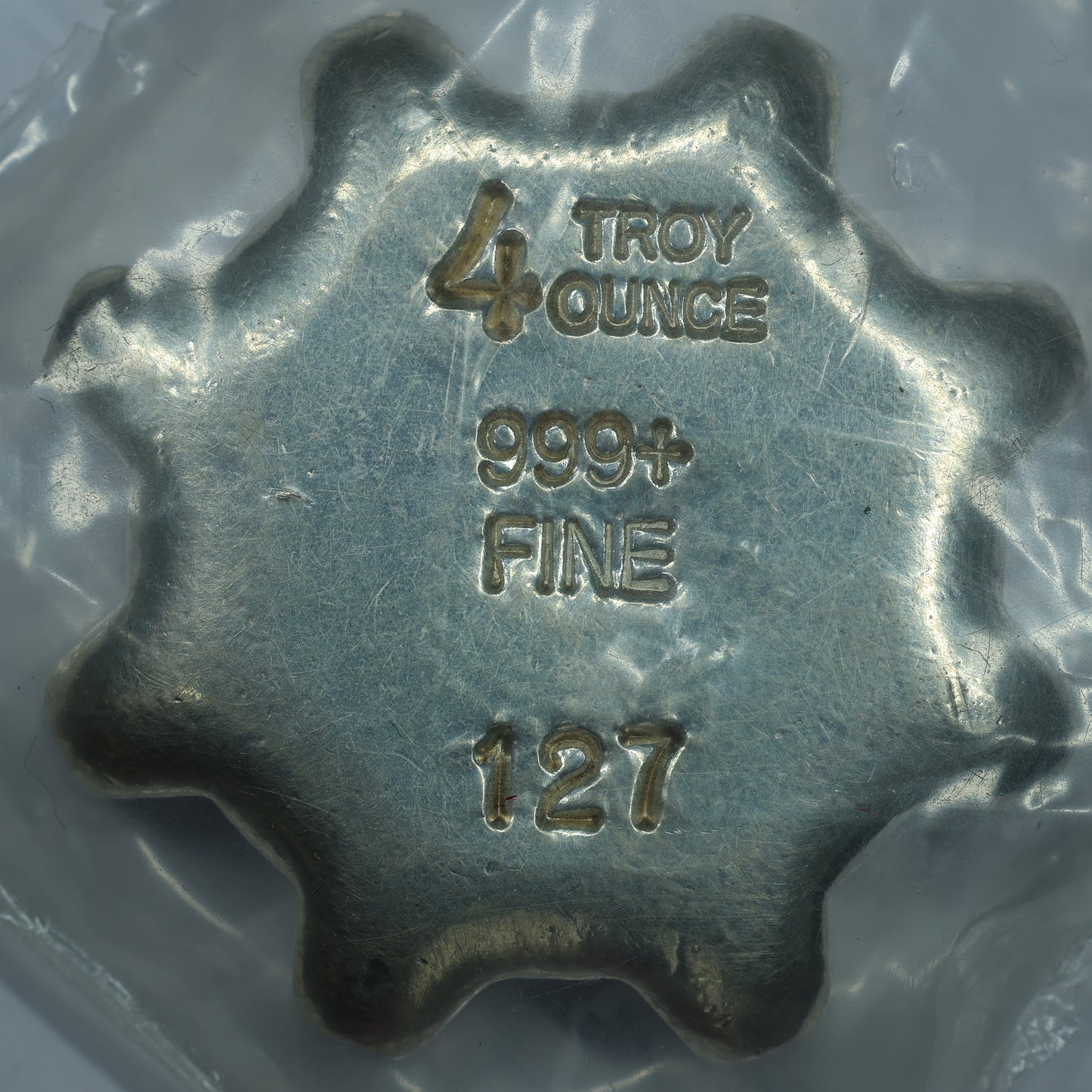 4  oz .999 Fine Silver Bullion Poured Gear by Yeager's Poured Silver YPS