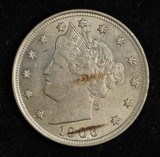 1906 5c Liberty V Nickel Five Cent Coin