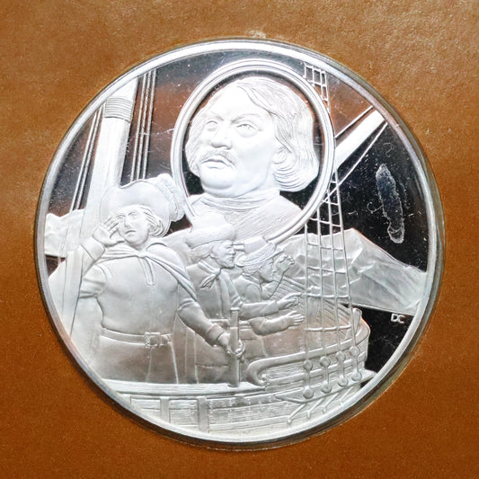 Franklin Mint The Great Explorers STERLING SILVER Art Round - Vitus Bering