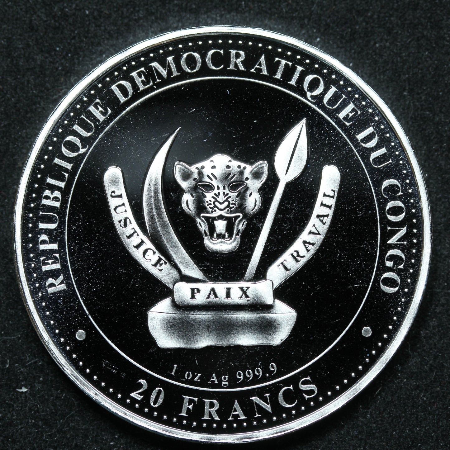 2023 1 oz .999 Fine Republic Of Congo 20 Francs Prehistoric Life Coin