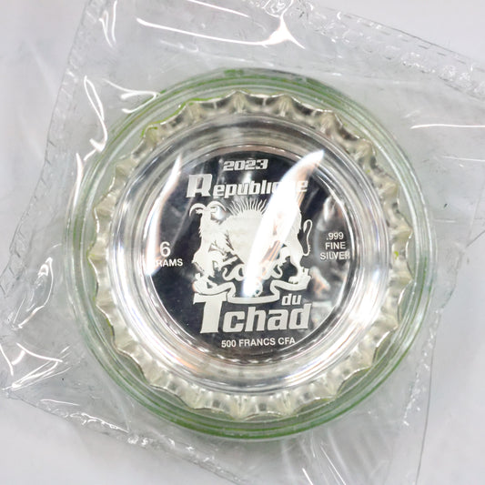 2023 Republique of Chad 6 gram Silver Mtn Mountain Dew Bottle Cap w/ OGP