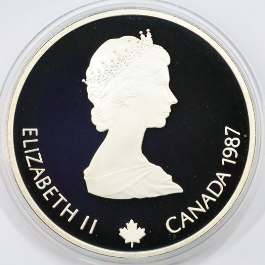 1987 Canada $20 .925 Fine Silver Calgary Winter Olympic Coin - Ski Jumper w/ Capsule