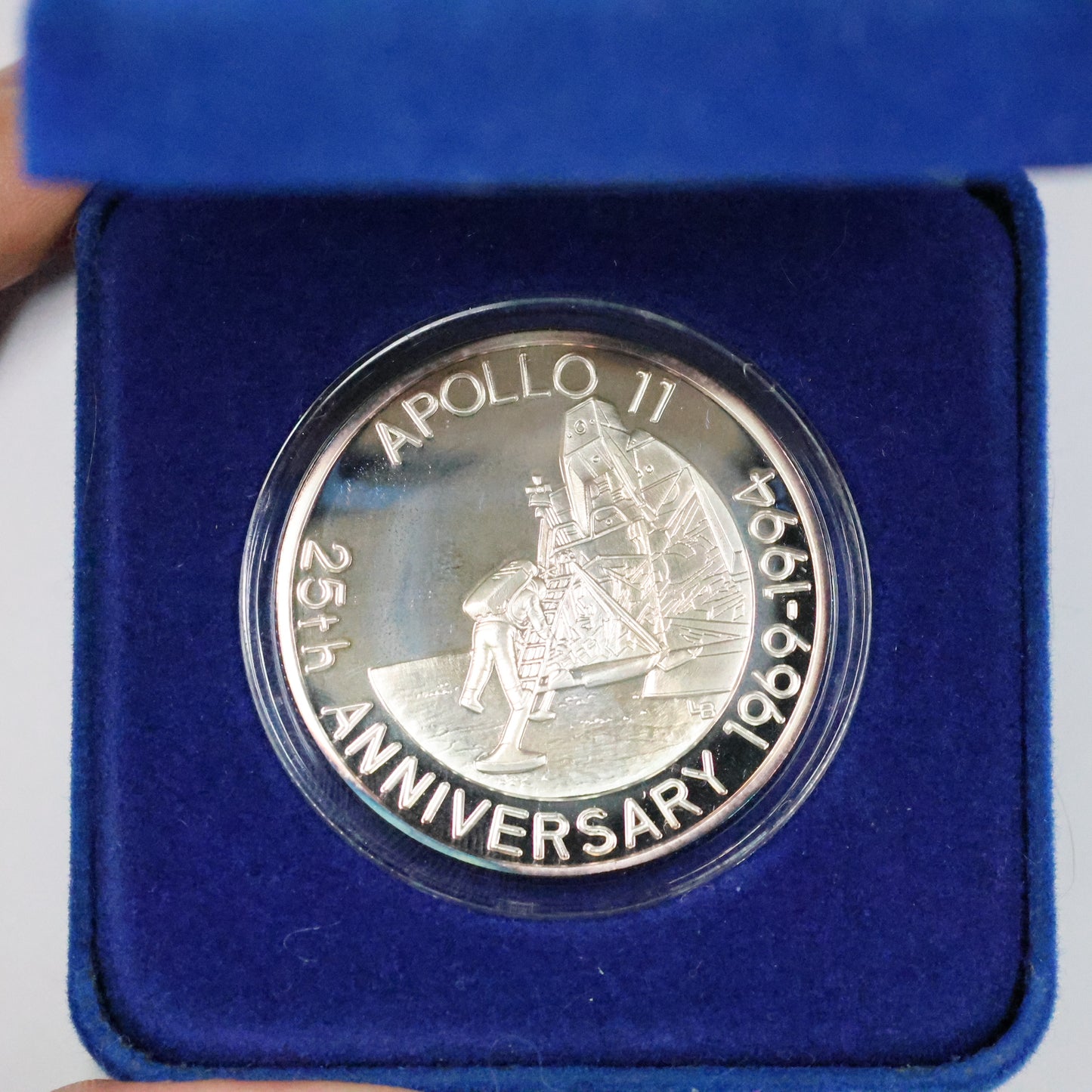 1969-1994 1 Oz .999 Silver 25th Anniversary Of The Apollo 11 Moon Mission w/ OGP