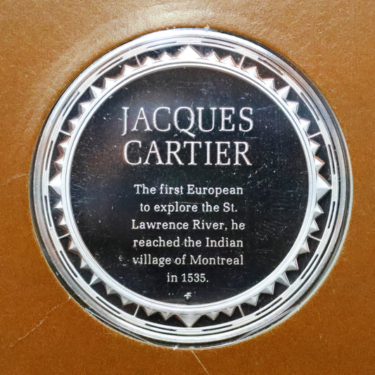 Franklin Mint The Great Explorers STERLING SILVER Art Round - Jacques Cartier