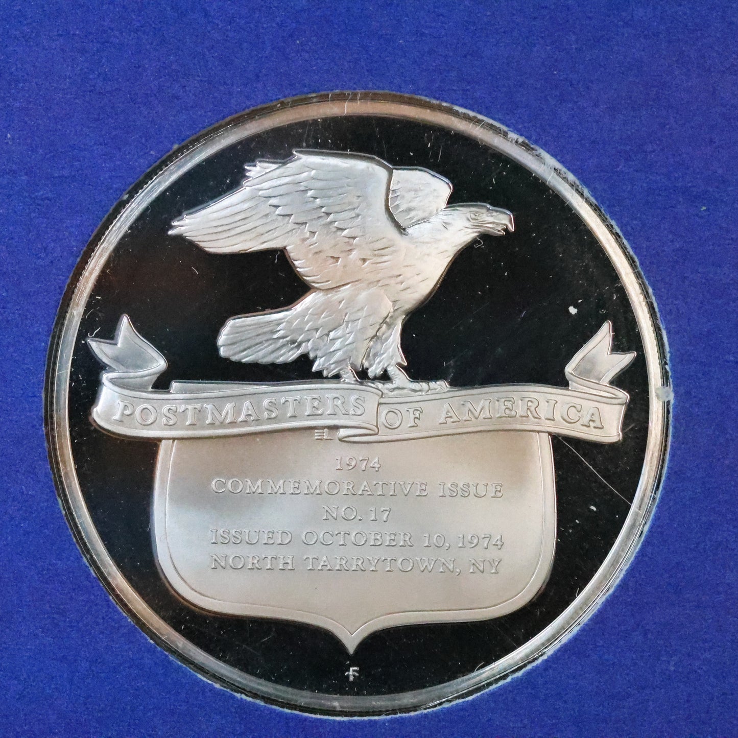 1974 Postmasters of America STERLING SILVER Art Round - No. 17 American Folklore