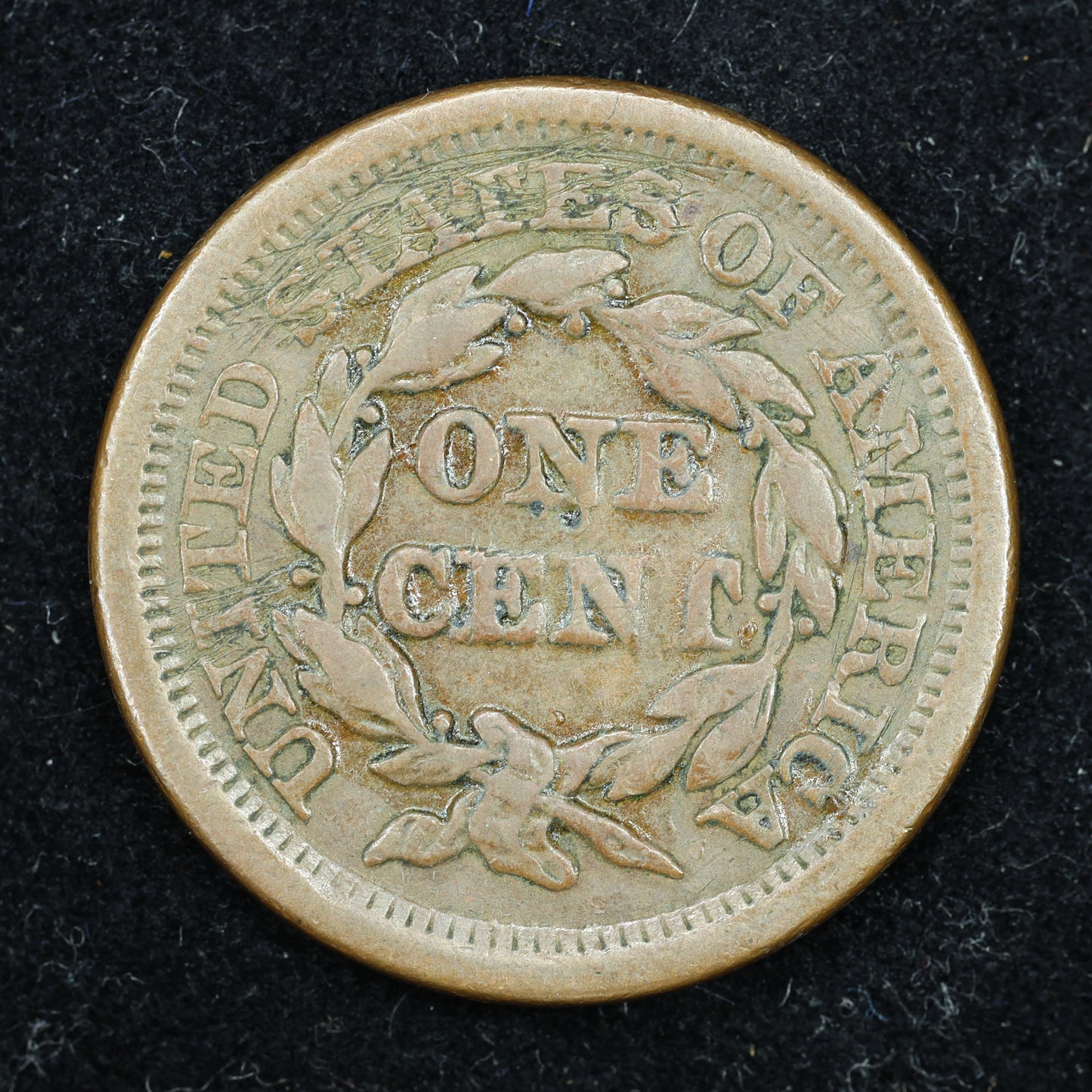 1854  Braided Hair US Large Cent 1C Penny