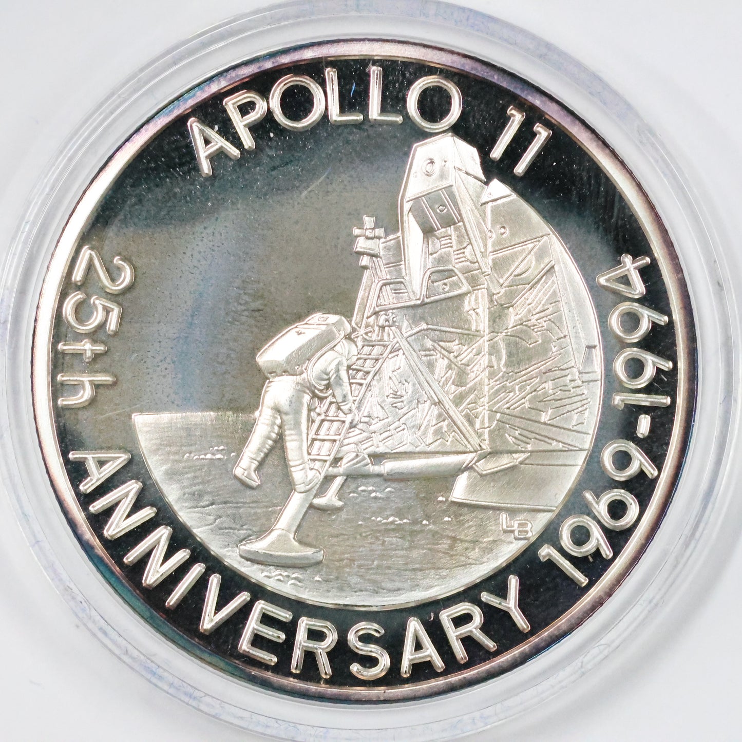 1969-1994 1 Oz .999 Silver 25th Anniversary Of The Apollo 11 Moon Mission w/ OGP
