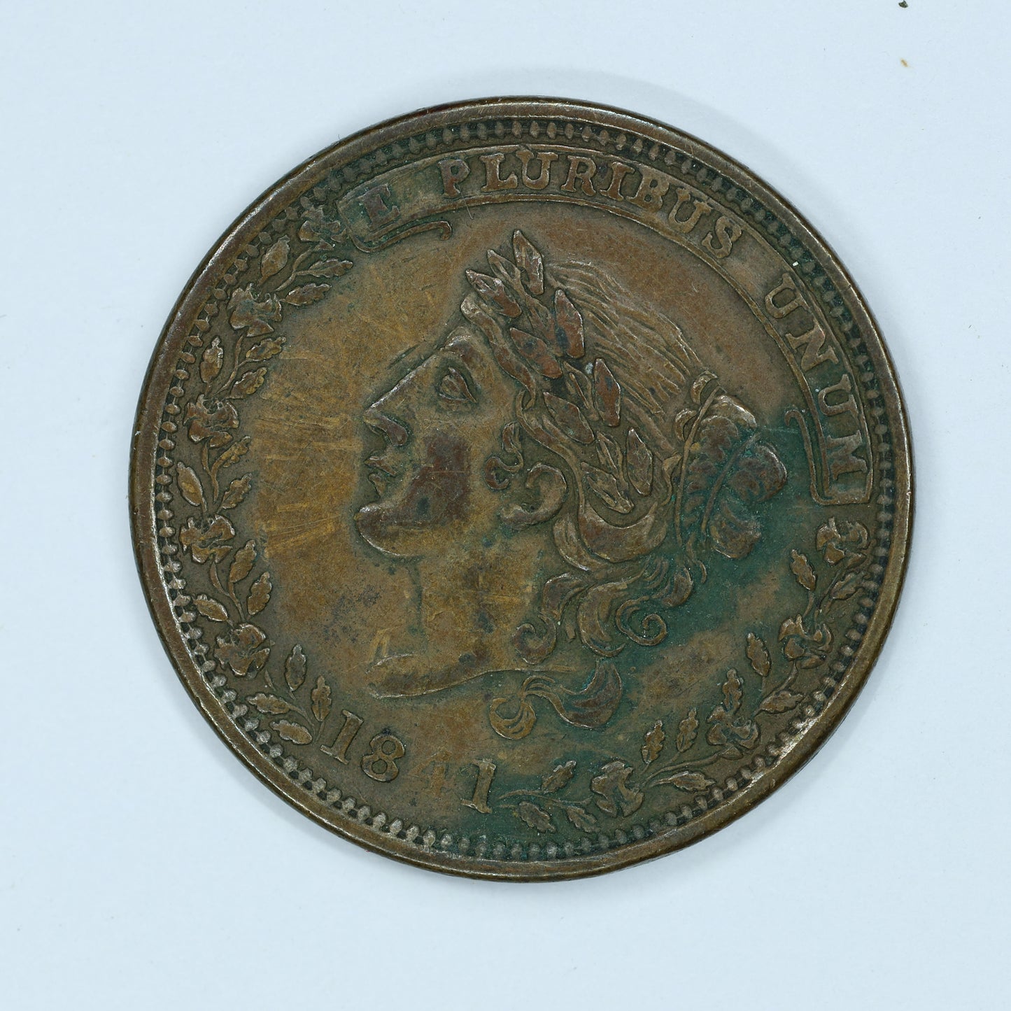 1841 Hard Time Token Millions for Defence Not One Cent
