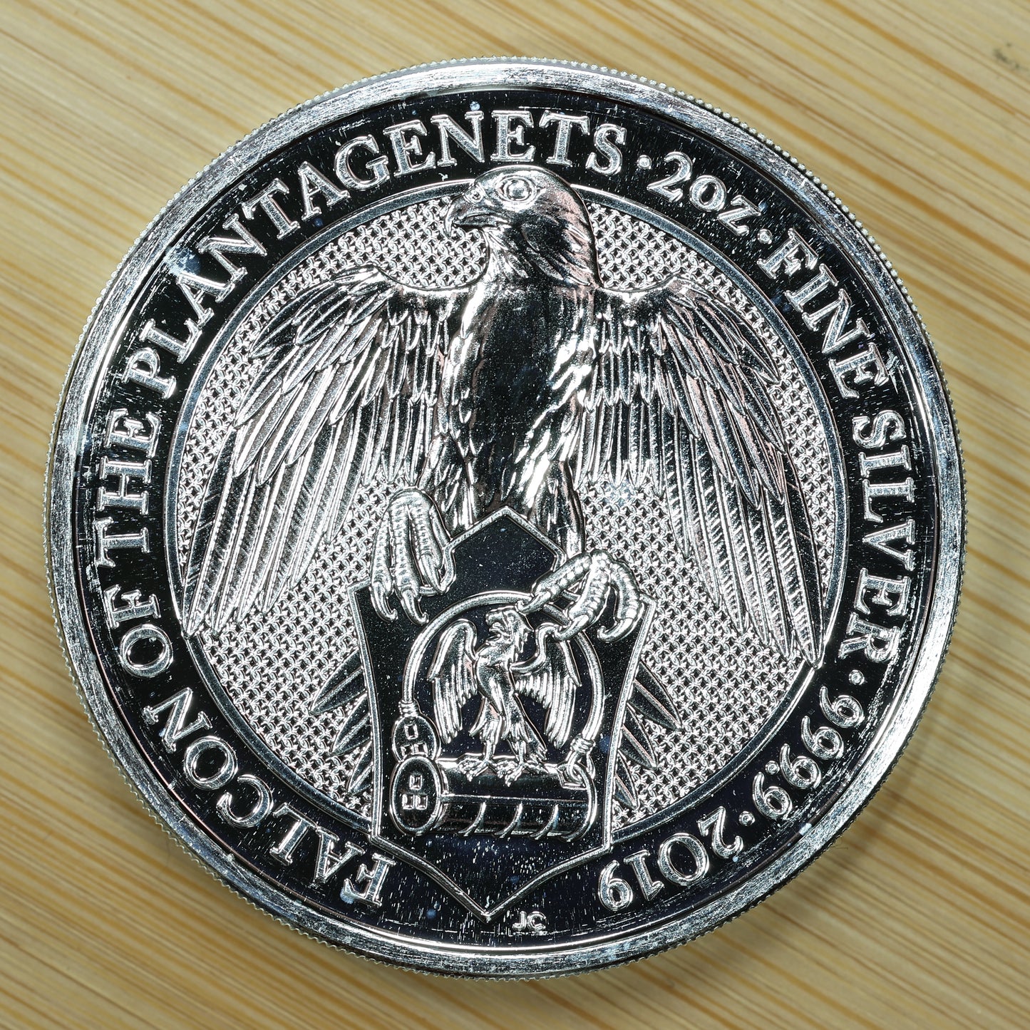 2019 GB 2 oz Silver Queens Beasts Falcon of the Plantagenets Exact Coin Pictured