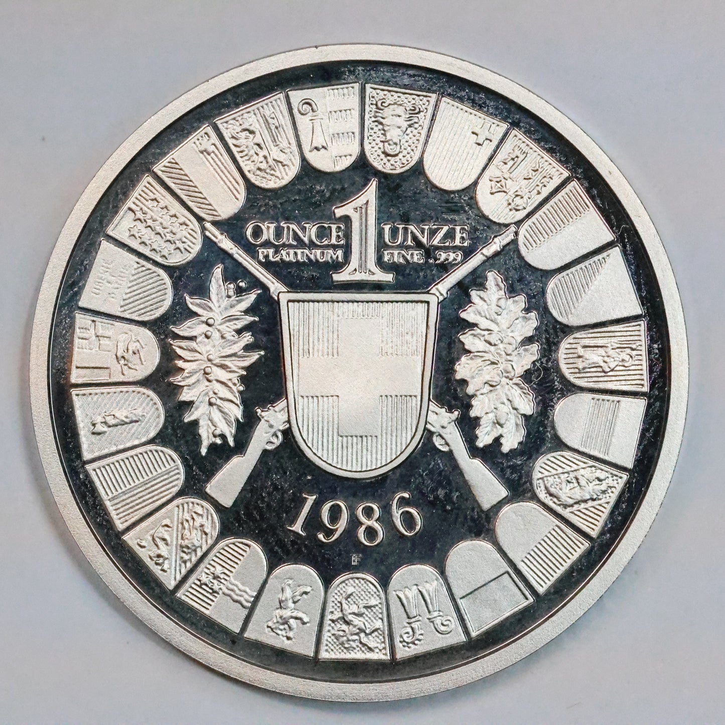 1986 Switzerland 1 oz Platinum Shooting Thaler Proof w/ Capsule