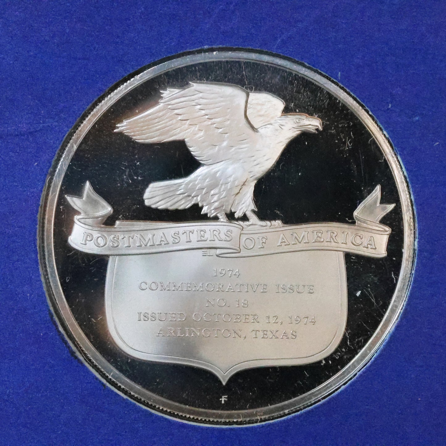1974 Postmasters of America STERLING SILVER Art Round - No. 18 Help Retarded Children