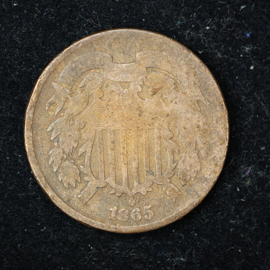 1865 2c Two Cent Piece United States