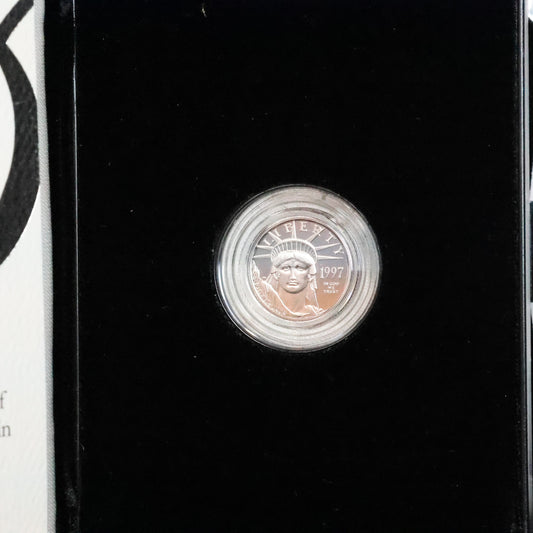 1997 W American Platinum Eagle Proof 1/10 oz $10 w/ Box & COA