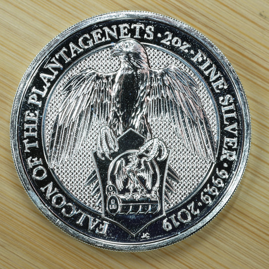 2019 GB 2 oz Silver Queens Beasts Falcon of the Plantagenets Exact Coin Pictured