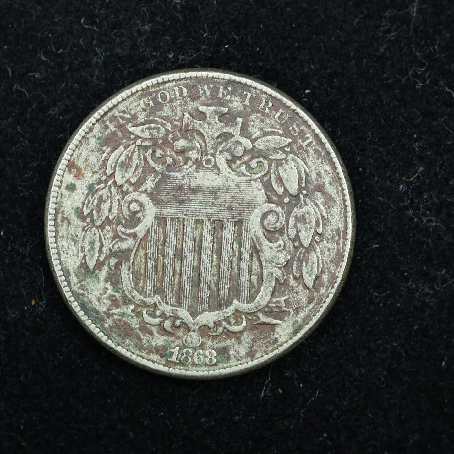 1868 Shield Nickel 5 Cents 5c Five Cents