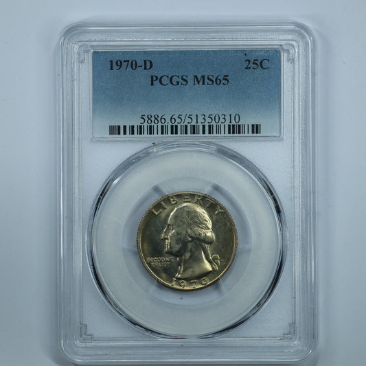1970 D (Denver) Washington Quarter 25c - PCGS MS65
