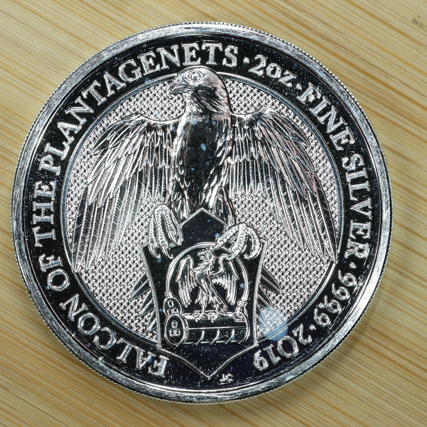 2019 GB 2 oz Silver Queens Beasts Falcon of the Plantagenets Exact Coin Pictured