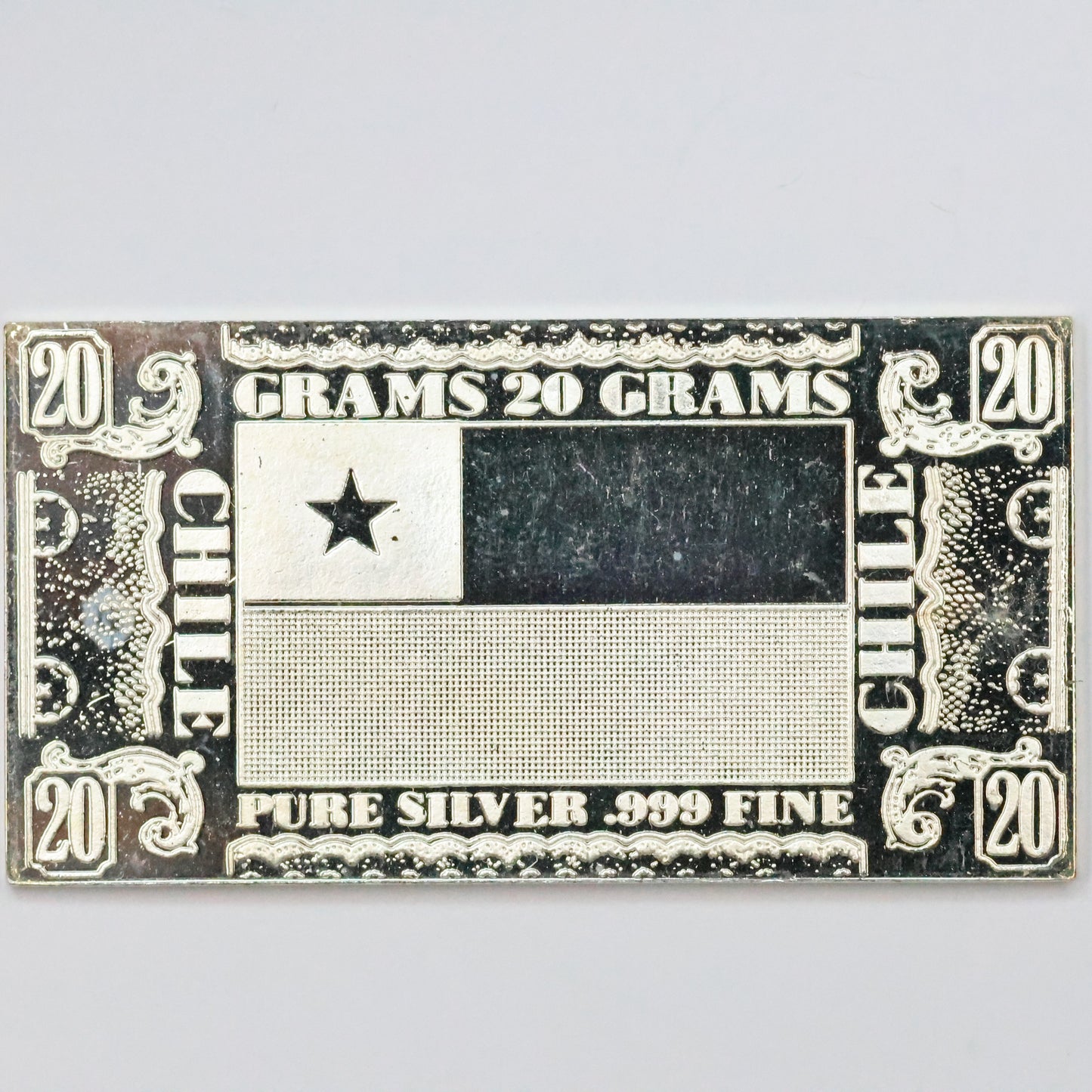Chile Flag 20 Gram Silver Bar .999 Fine from The Silver Mint