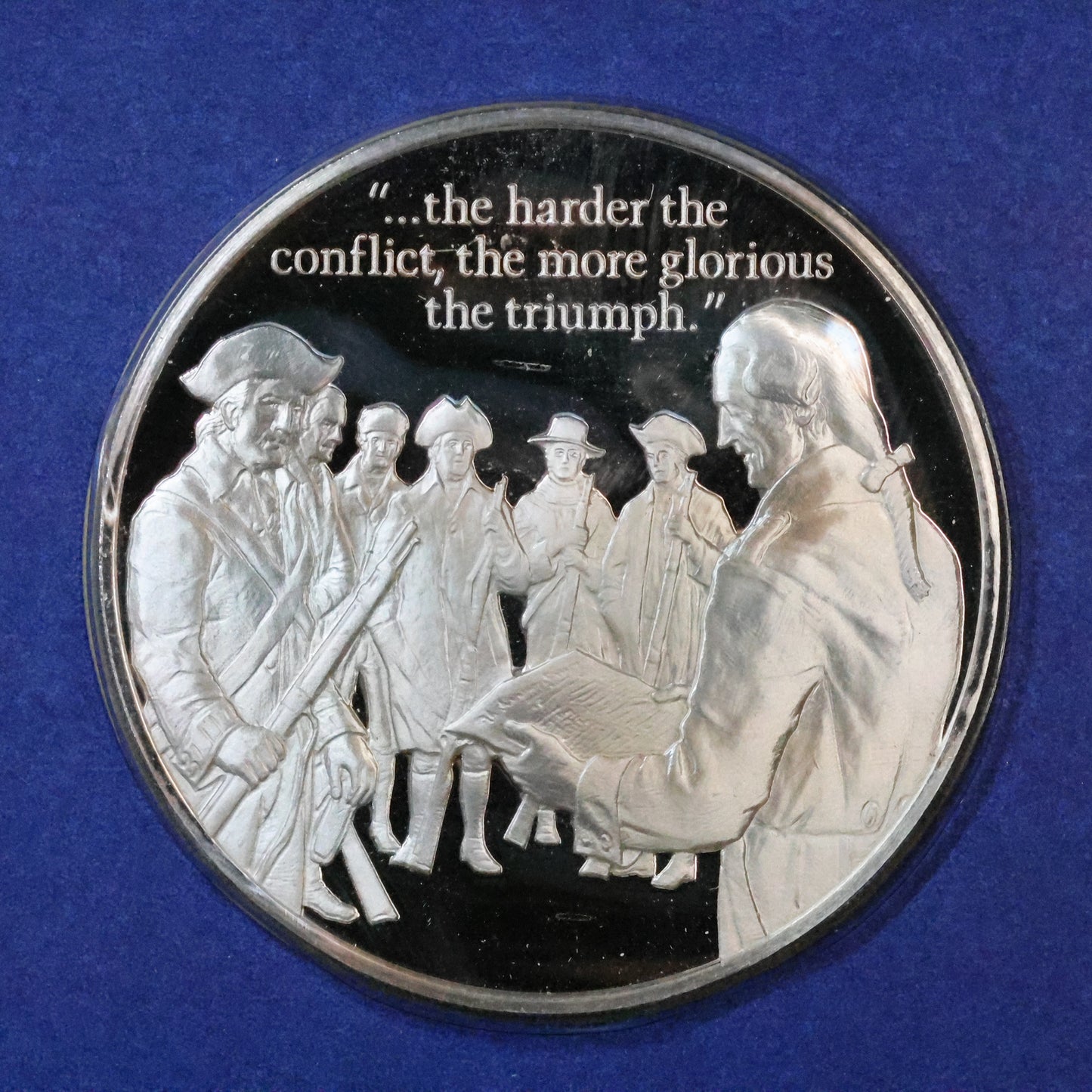 1973 Postmasters of America STERLING SILVER Art Round - No. 37 Colonial Communication